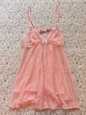 Vintage Betsey Johnson Pink Lace Chemise